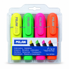 Marker evidentiator, varf 2-5 mm, set 4 culori, MILAN