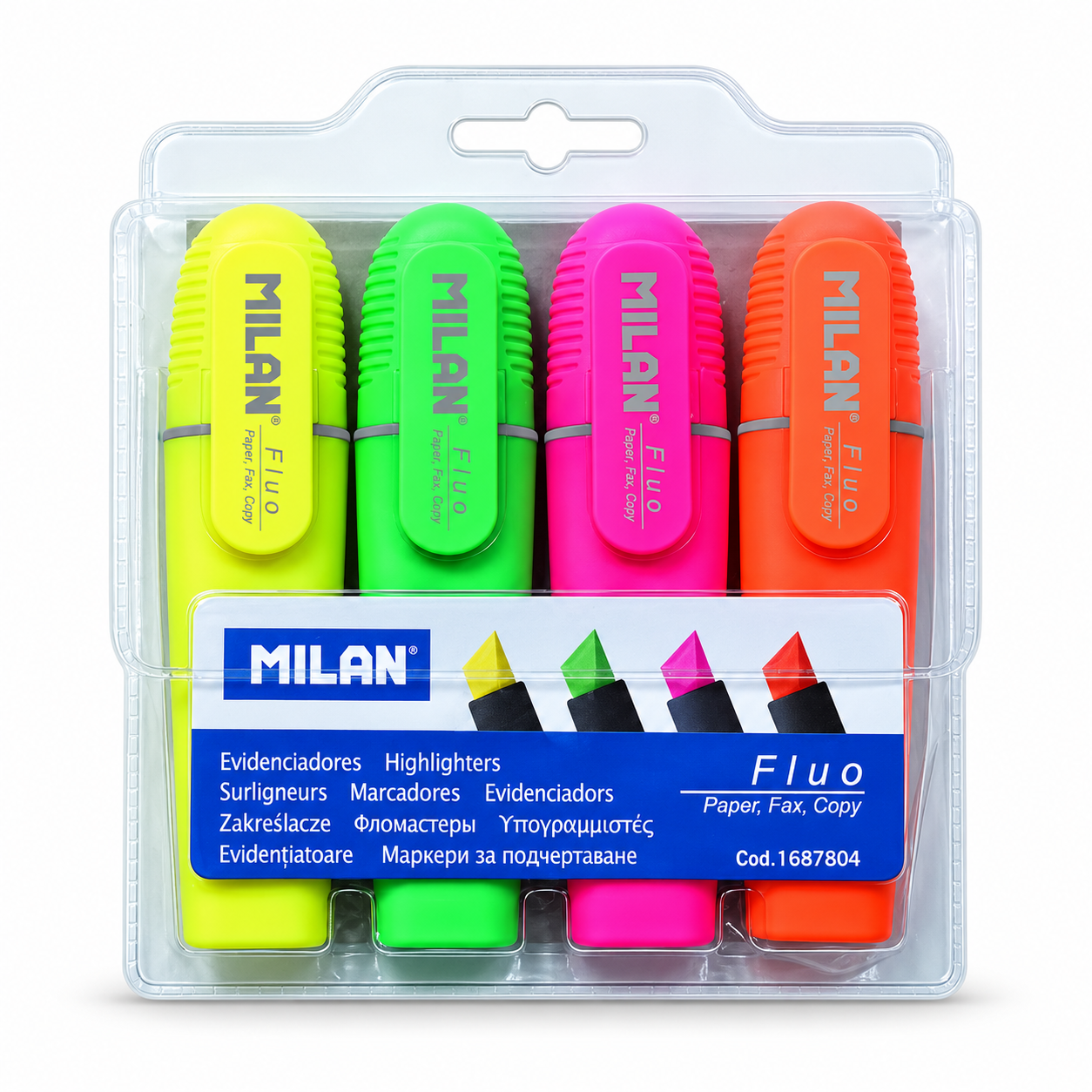 Marker evidentiator, varf 2-5 mm, set 4 culori, MILAN