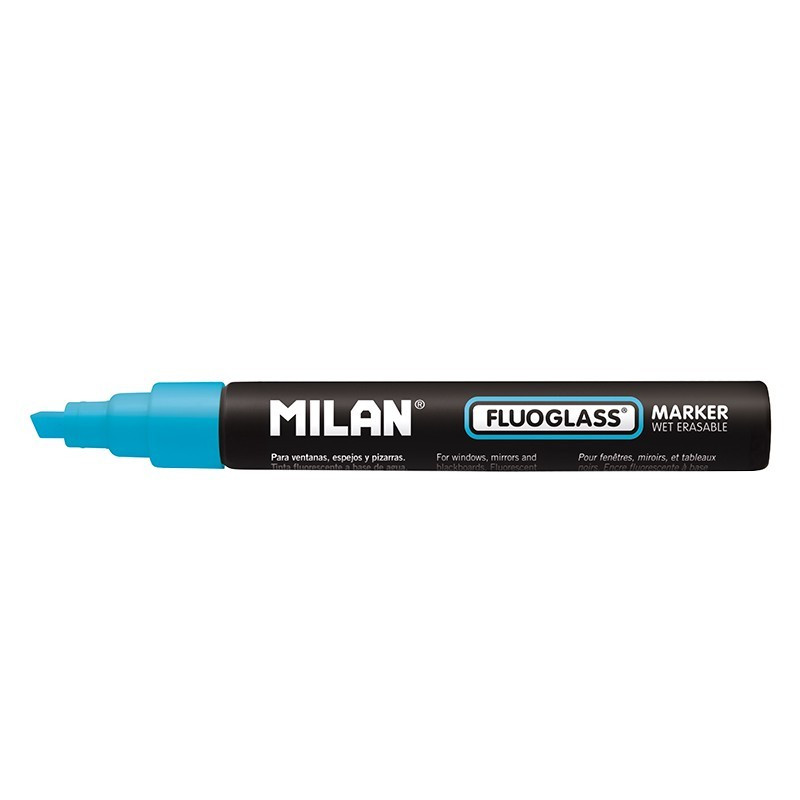 Marker pentru sticla, Fluoglass, albastru, MILAN