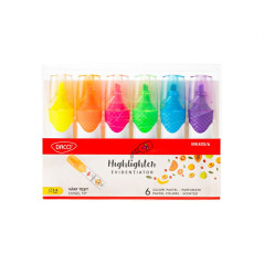 Marker evidentiator, parfumat, varf 5.8 mm, set 6 culori, DACO
