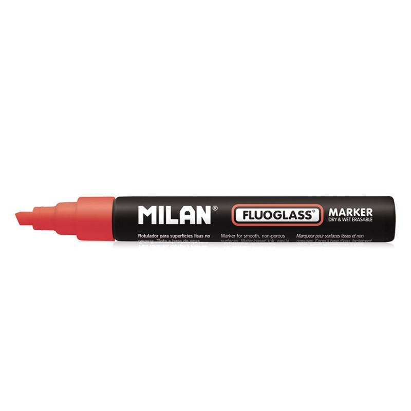 Marker pentru sticla, Fluoglass, rosu, MILAN