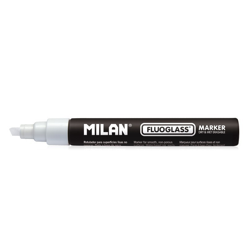 Marker pentru sticla, Fluoglass, alb, MILAN