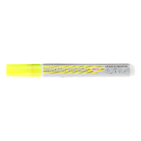 Marker cu vopsea, varf 1-2 mm, galben fluorescent, DACO