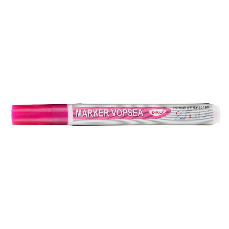 Marker cu vopsea, varf 1-2 mm, roz fluorescent, DACO