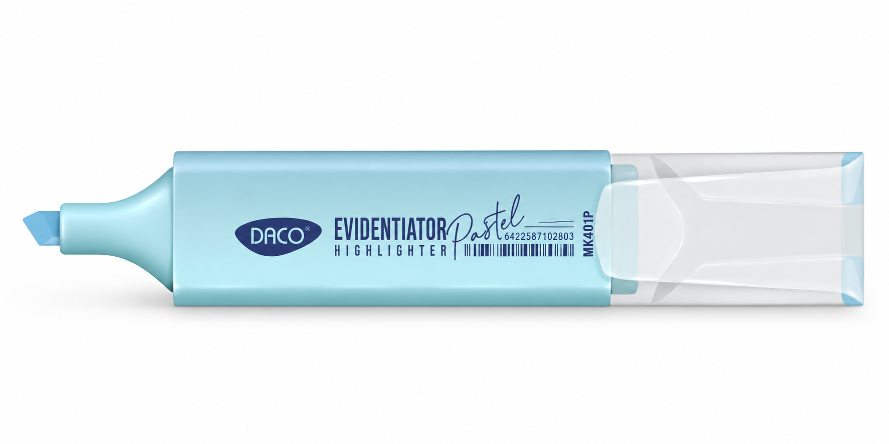 Marker evidentiator, varf 2-5 mm, albastru pastel, DACO