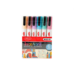Marker acrilic, pastel, set 6 culori, DACO