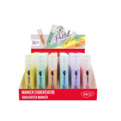 Display markere evidentiatoare, pastel, 36 bucati, DACO