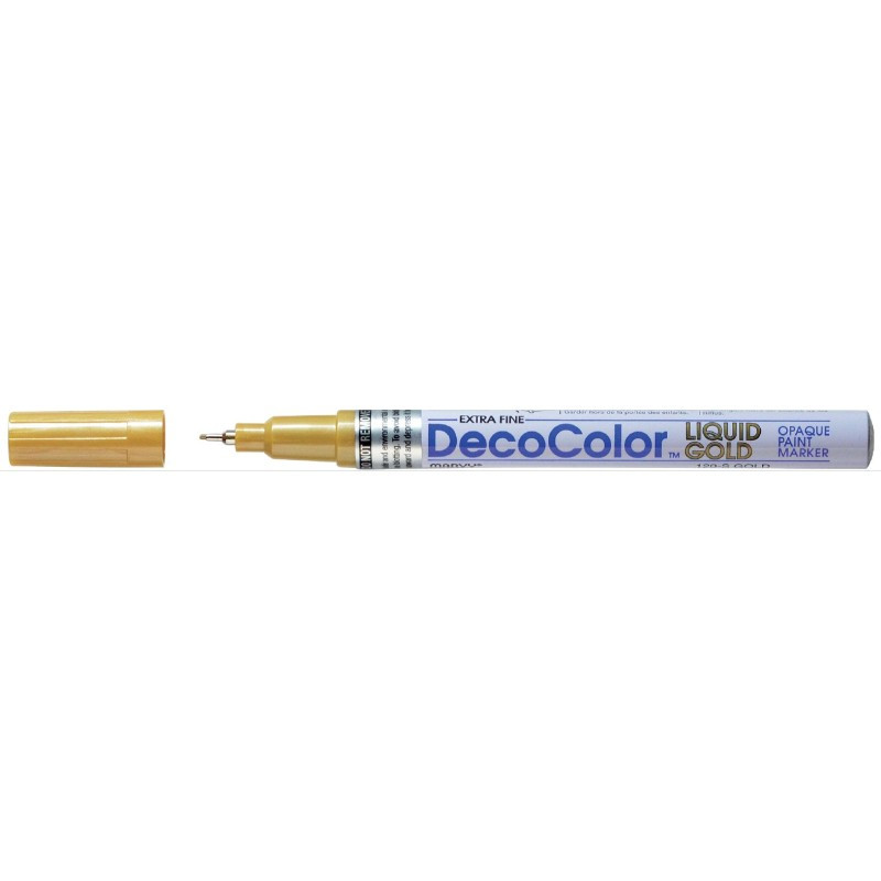 Marker cu vopsea, varf 0,8 mm, auriu, MARVY