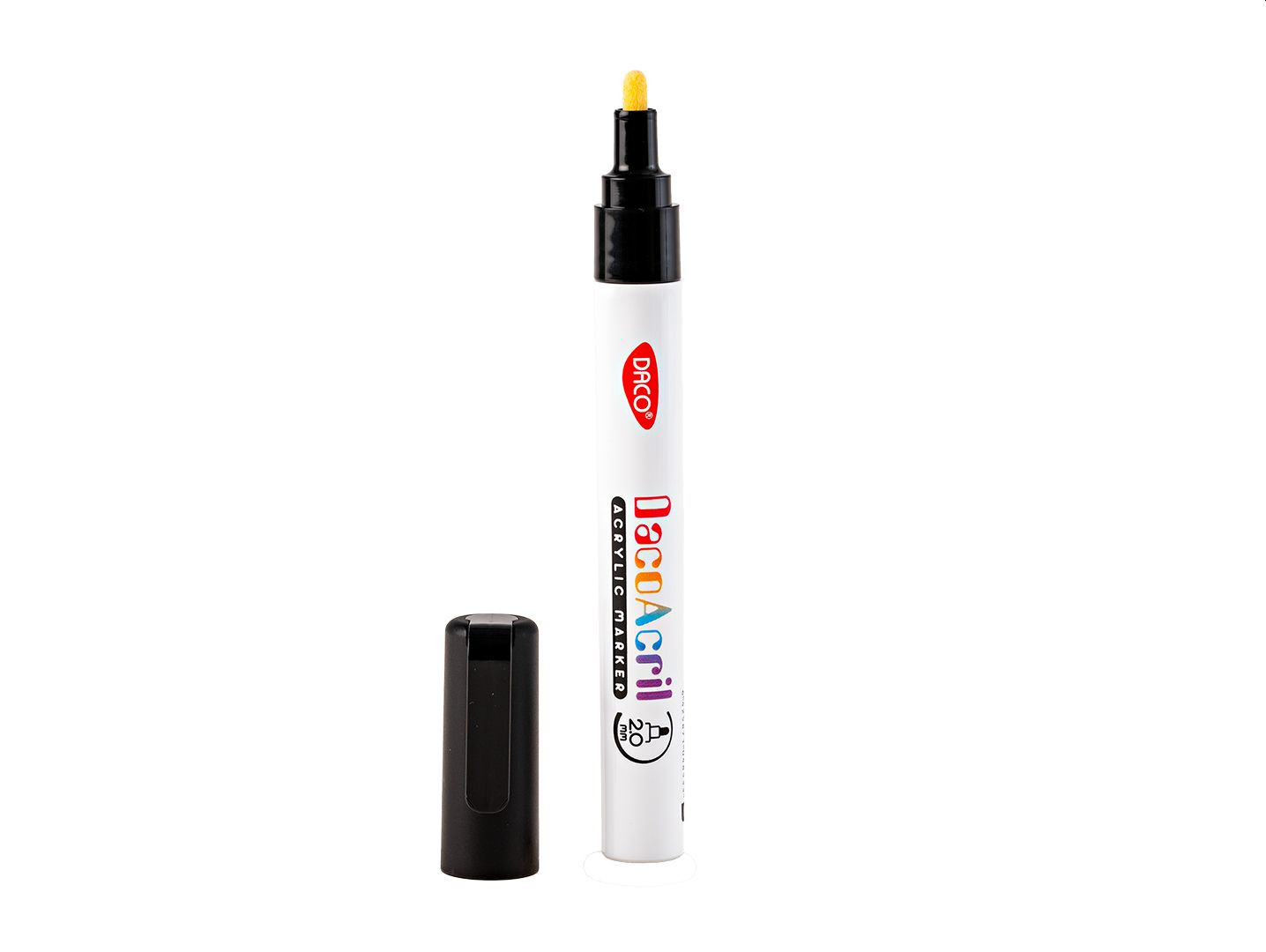 Marker acrilic, negru, uscare rapida, DACO