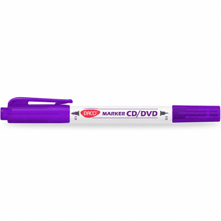 Marker pentru CD/DVD, doua capete, varf 0,5 / 1 mm, mov, DACO