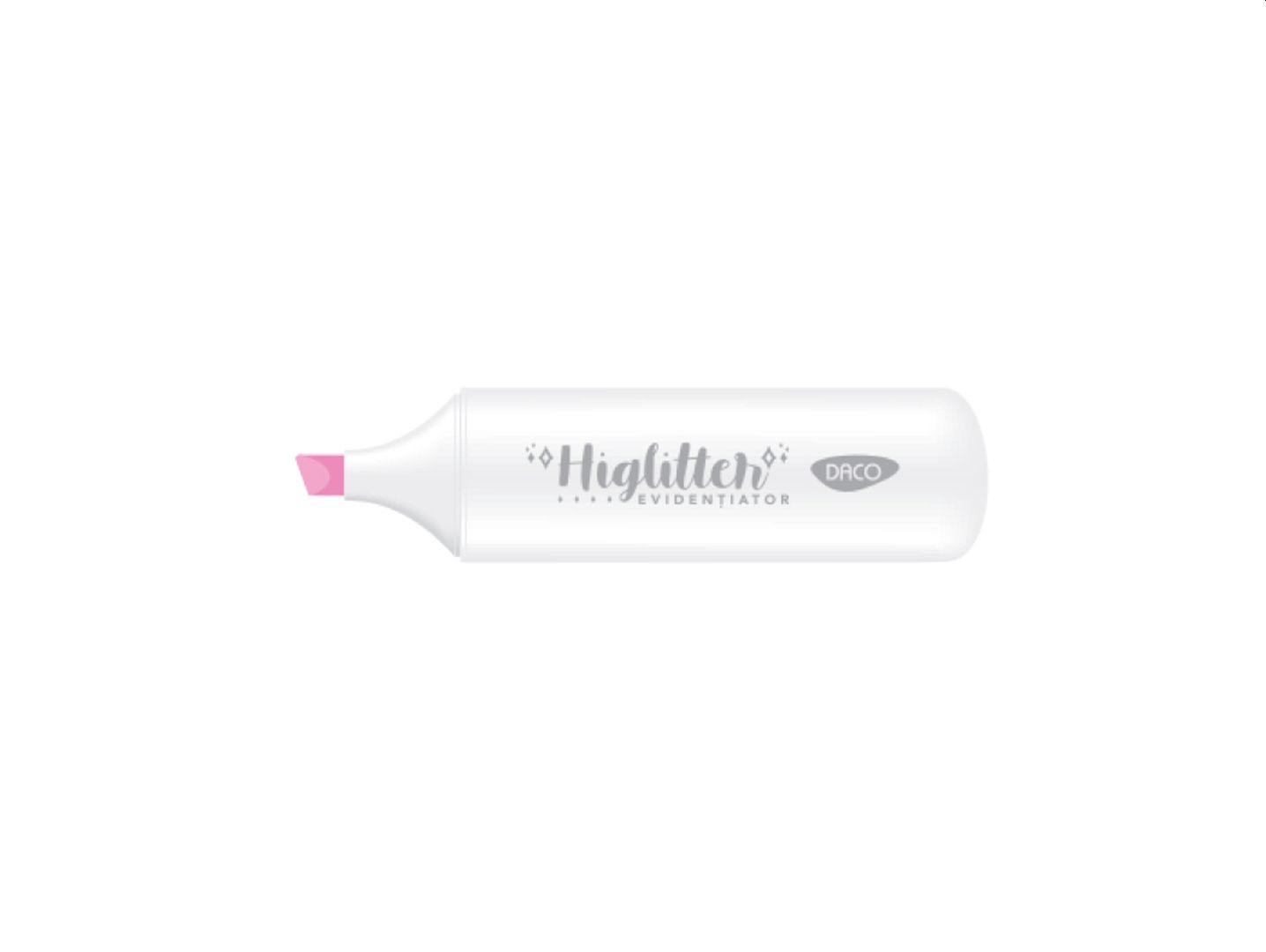 Marker evidentiator, glitter, varf tesit 1-5 mm roz, DACO