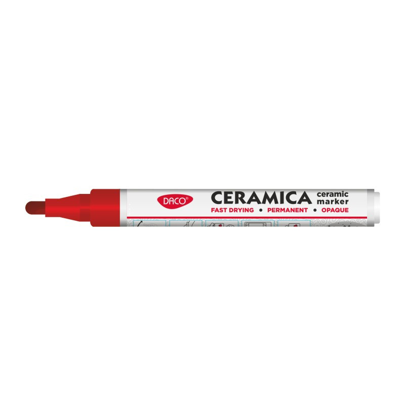 Marker pentru ceramica, rosu, DACO