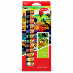 Culori in ulei pentru pictura, set 12 culori x 12 ml, DACO