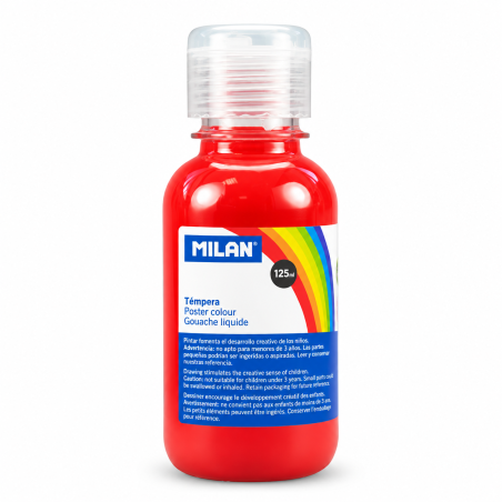 Culori tempera pentru pictura, vermilion, 125 ml, MILAN