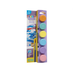 Culori tempera pentru pictura, pastel, cu pensula inclusa, set 6 culori x 25 ml, CARIOCA