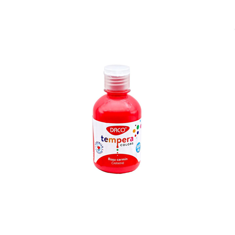 Culori tempera pentru pictura, rosu carmin, 250 ml, DACO