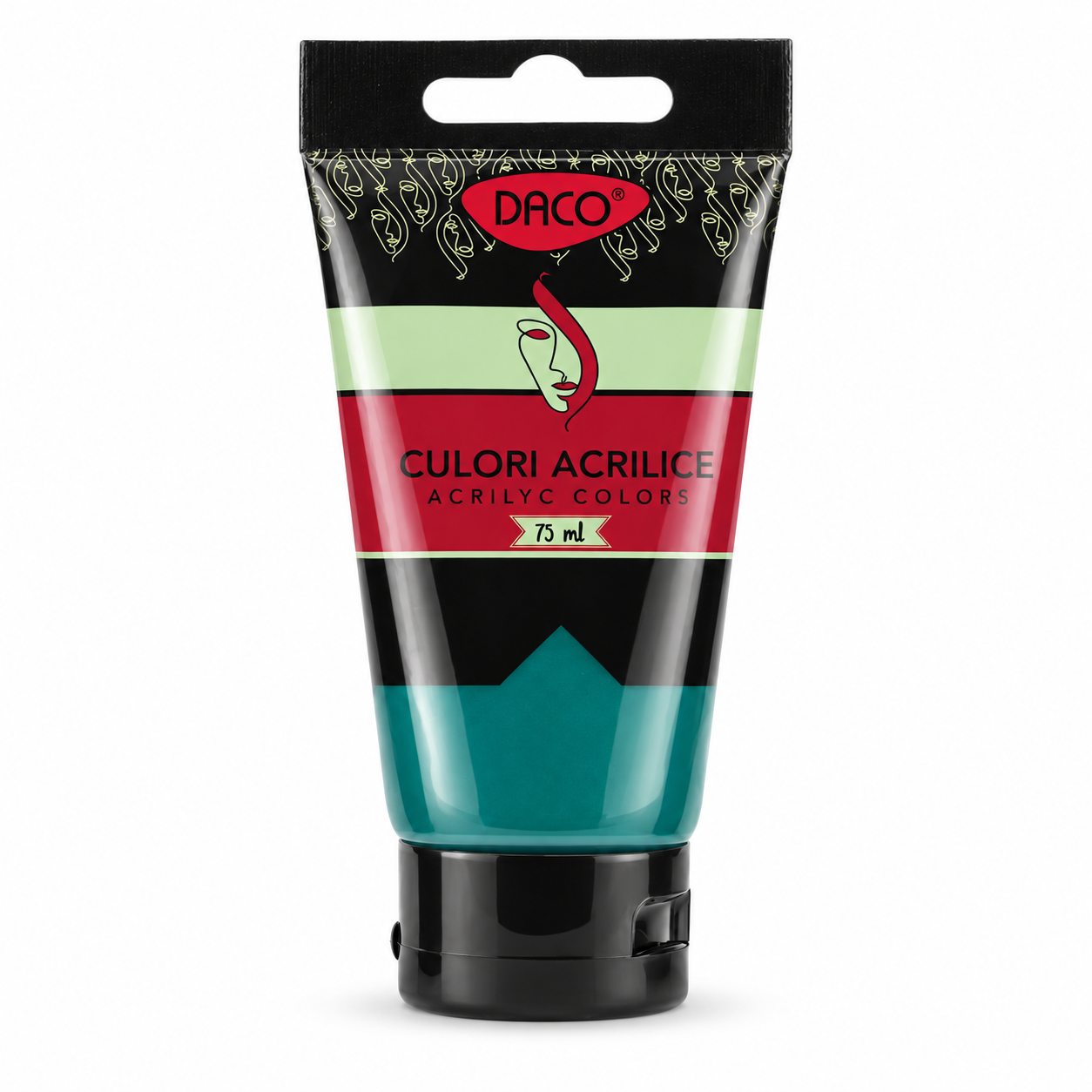 Vopsea acrilica pentru pictura, verde ftalocianin, 75 ml, DACO