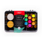 Acuarele 53 culori, fluorescente, metalizate si clasice, cu pensula cu rezervor apa, paleta amestec, Daco