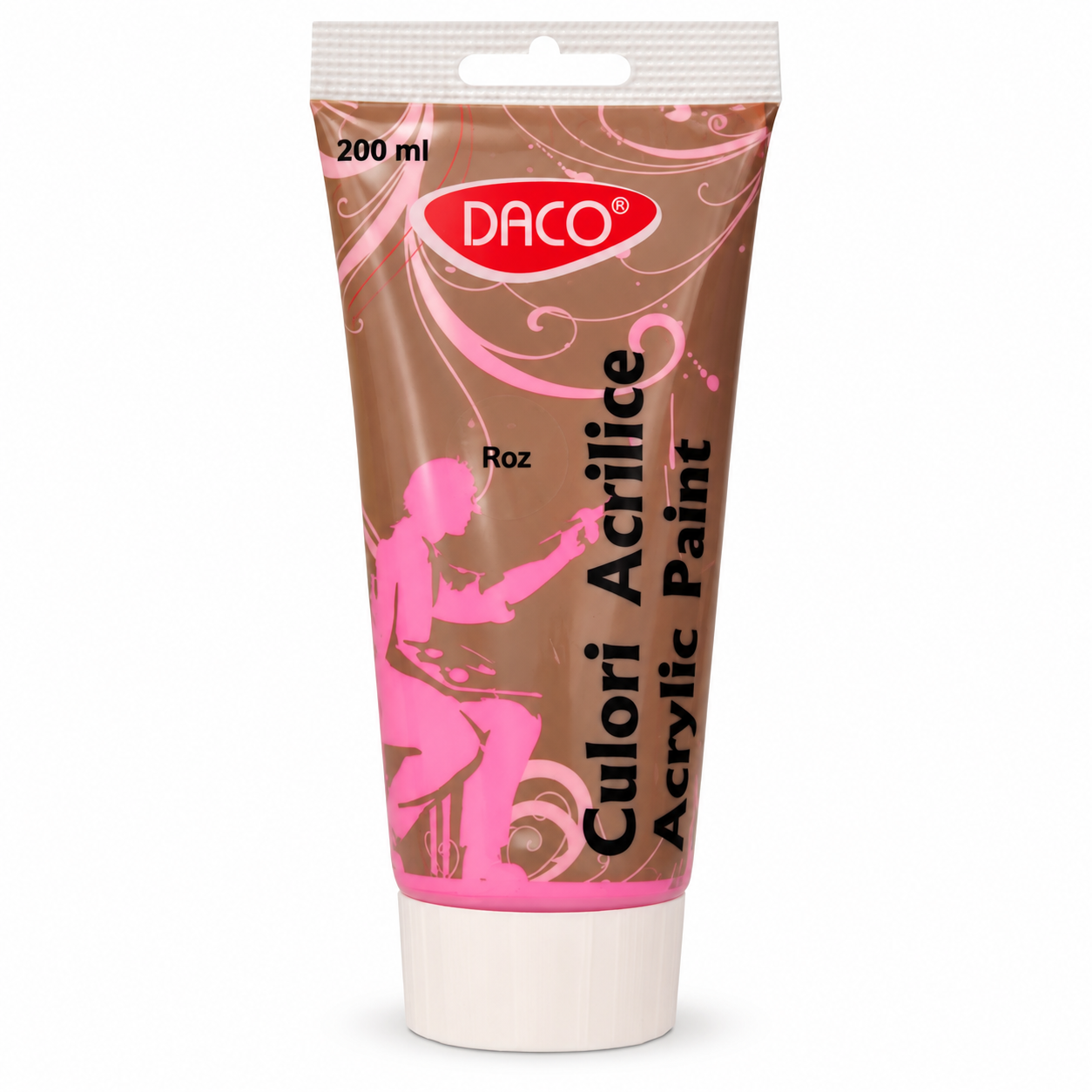 Vopsea acrilica pentru pictura, roz, 200 ml, DACO