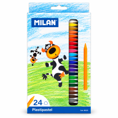Creioane cerate in 24 culori pentru desen si colorat, MILAN