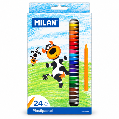 Creioane cerate in 24 culori pentru desen si colorat, MILAN