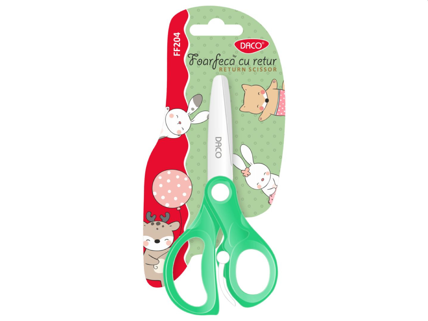 Foarfeca de gradinita cu retur pentru decupaje, 13 cm, DACO