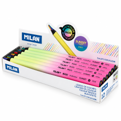 Creioane MAXI multicolore Sunset pentru desen, set de 12, MILAN