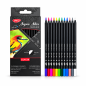 Creioane colorate Black&White in 12 culori pentru hartie neagra, DACO Creioane colorate Black&White in 12 culori pentru hartie neagra, DACO