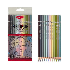 Creioane colorate Morandi in 12 nuante pastelate, DACO