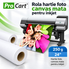 Rola foto textura canvas 610 mm , A1+, 24 inch, 18 metri, 250 g