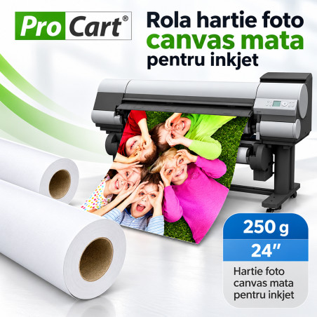 Rola foto textura canvas 610 mm , A1+,  24 inch, 18 metri, 250 g