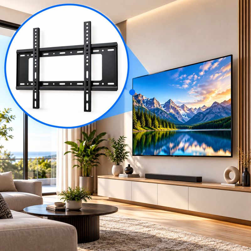 Suport TV de perete, 40-80 inch, pentru LED, LCD si Smart TV, metalic, maxim 75 kg, VESA 200x200-400x600 mm
