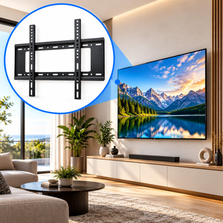 Suport TV de perete, 40-80 inch, pentru LED, LCD si Smart TV, metalic, maxim 75 kg, VESA 200x200-400x600 mm