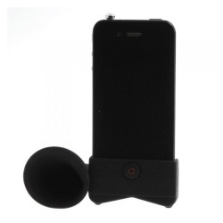 Amplificator audio pentru iPhone 4 si 4S cu suport de silicon